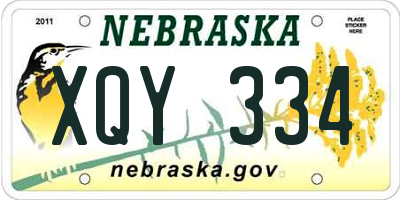 NE license plate XQY334