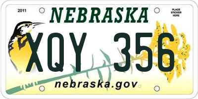 NE license plate XQY356