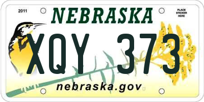 NE license plate XQY373