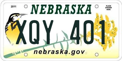 NE license plate XQY401