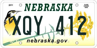NE license plate XQY412