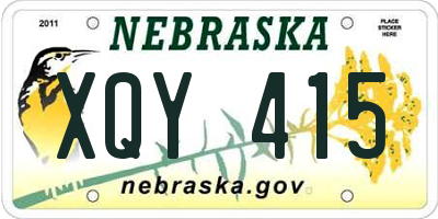 NE license plate XQY415