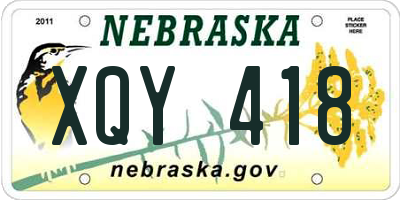 NE license plate XQY418