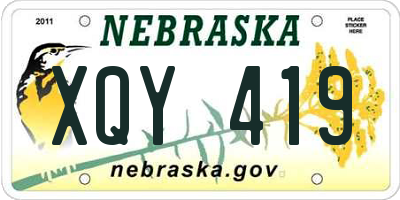 NE license plate XQY419