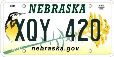 NE license plate XQY420
