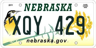 NE license plate XQY429