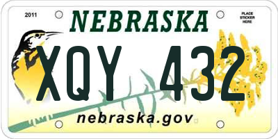 NE license plate XQY432