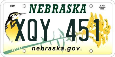 NE license plate XQY451