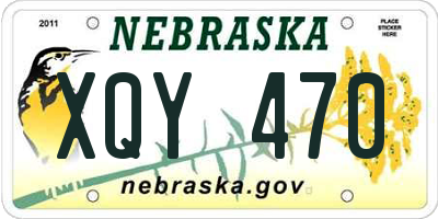 NE license plate XQY470