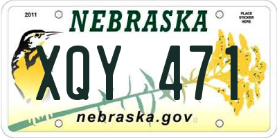 NE license plate XQY471
