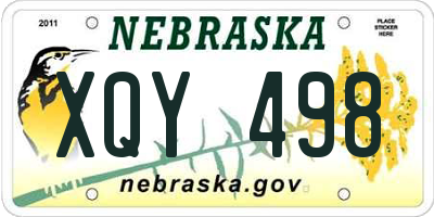 NE license plate XQY498