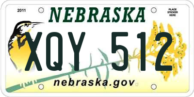 NE license plate XQY512