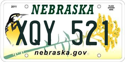 NE license plate XQY521