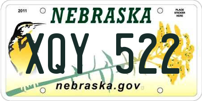 NE license plate XQY522