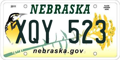 NE license plate XQY523