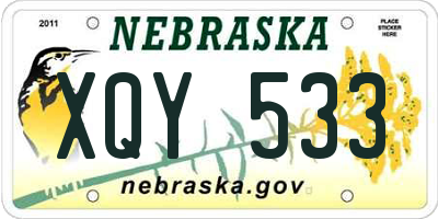 NE license plate XQY533