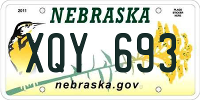 NE license plate XQY693