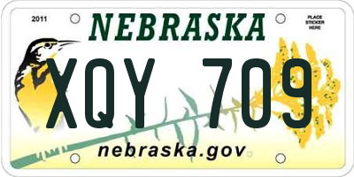 NE license plate XQY709