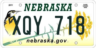 NE license plate XQY718