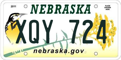 NE license plate XQY724