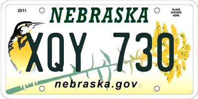 NE license plate XQY730