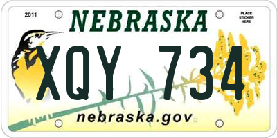 NE license plate XQY734