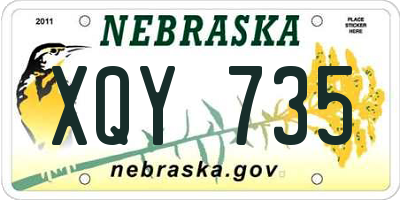 NE license plate XQY735