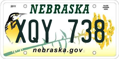 NE license plate XQY738