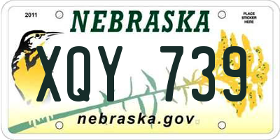 NE license plate XQY739