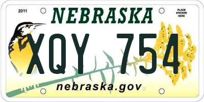 NE license plate XQY754