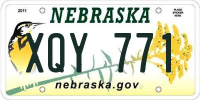 NE license plate XQY771