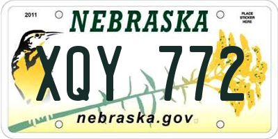 NE license plate XQY772