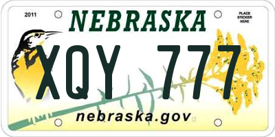 NE license plate XQY777