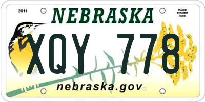 NE license plate XQY778
