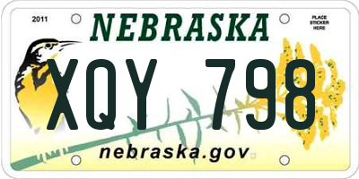 NE license plate XQY798