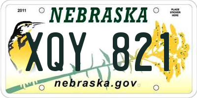 NE license plate XQY821
