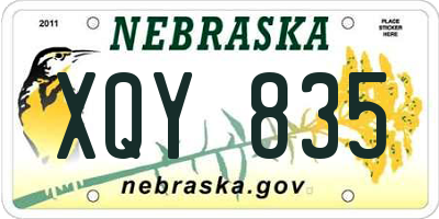 NE license plate XQY835
