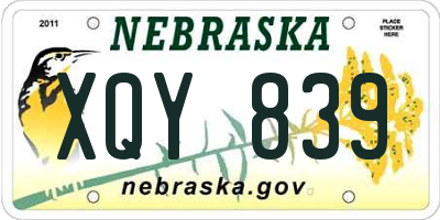 NE license plate XQY839