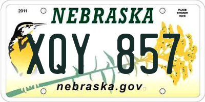 NE license plate XQY857
