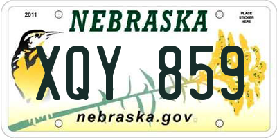 NE license plate XQY859