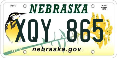 NE license plate XQY865