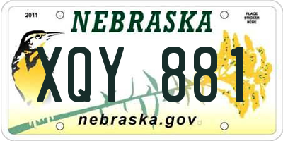 NE license plate XQY881