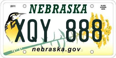 NE license plate XQY888