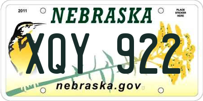 NE license plate XQY922