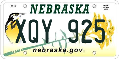 NE license plate XQY925