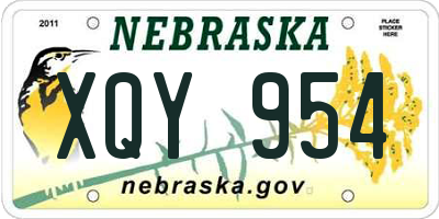 NE license plate XQY954
