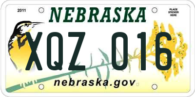 NE license plate XQZ016