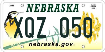 NE license plate XQZ050