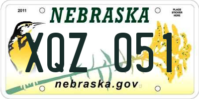 NE license plate XQZ051