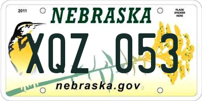NE license plate XQZ053